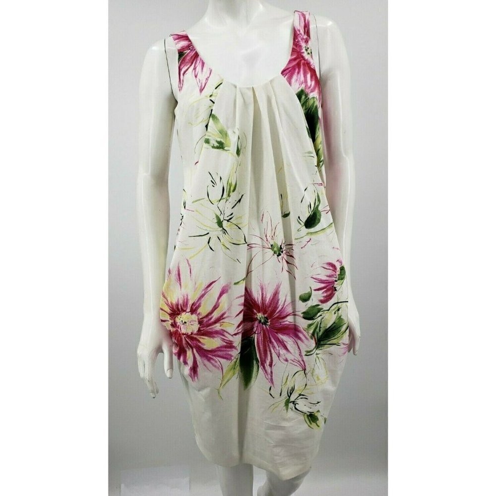 Renato Nucci Floral Print Dress Womens 40 Sleeveless Pockets Bubble